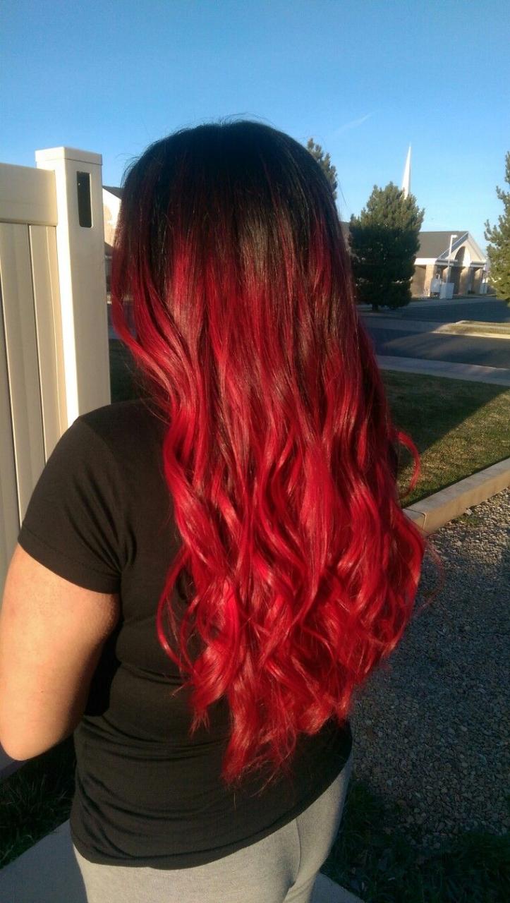 Fire Engine Red Ombre With Pulpriot | Red Ombre, Long Hair Styles, Hair  Styles