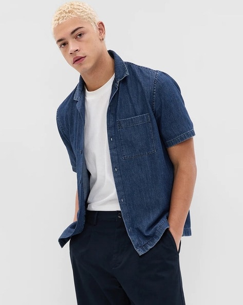 Buy Indigo Shirts For Men By Gap Online | Ajio.Com