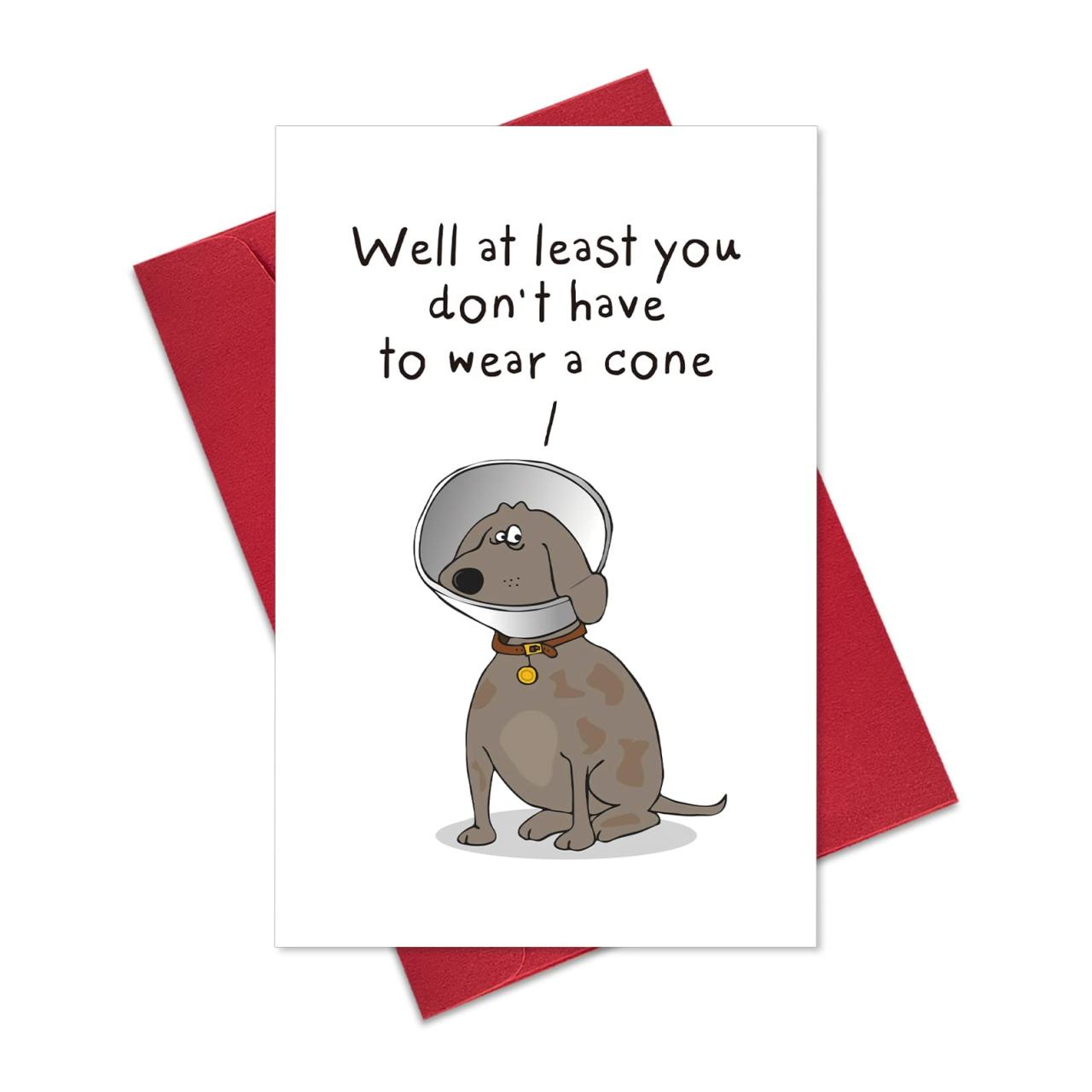 Amazon.Com: Funny Get Well Soon Card Gift, Humor Speedy Surgery Recovery  Card For Him Her Friends, At Least You Don'T Have To Wear A Cone :  Everything Else