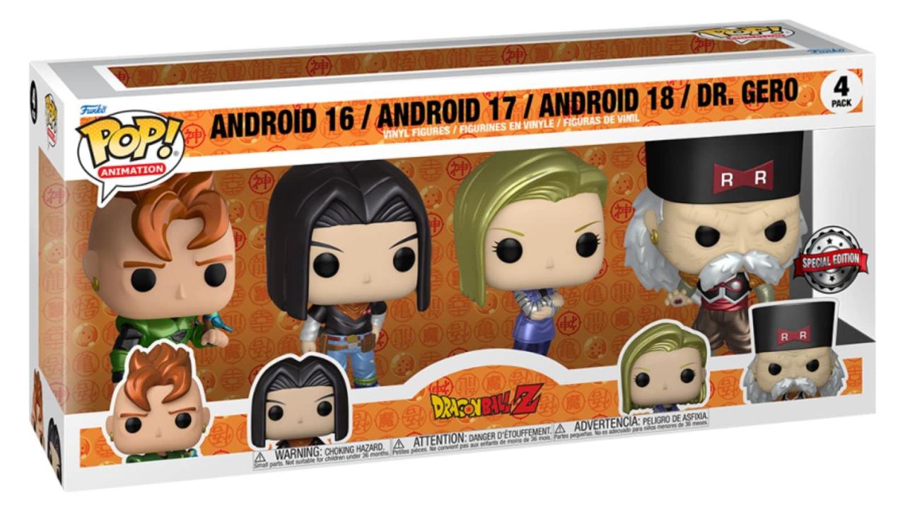 Amazon.Com: Funko Pop! Exclusive Dragon Ball Z Animation 4-Pack - Android 16,  Android 17, Android 18 & Dr. Gero - Android Saga Collectible Vinyl Figure -  61120 : Toys & Games