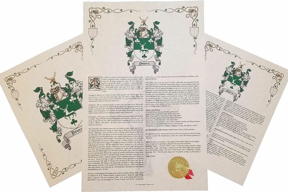 Amazon.Com: Garrett - Coat Of Arms, Crest & History 3 Print Combo - Surname  Origin: Ireland : Handmade Products