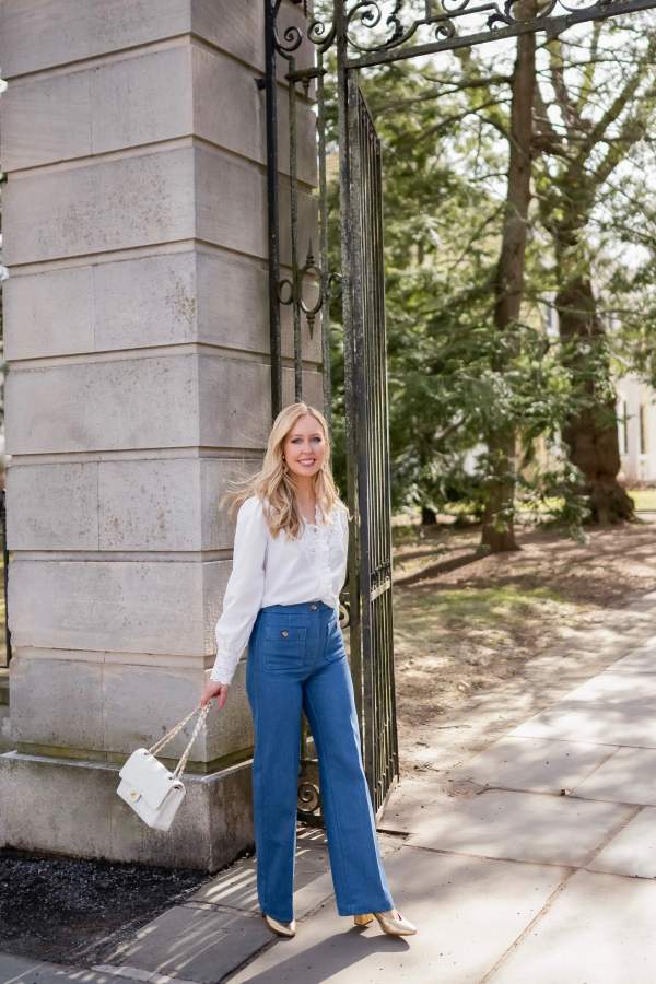 How To Style Wide Leg Jeans - The Fashion House Mom