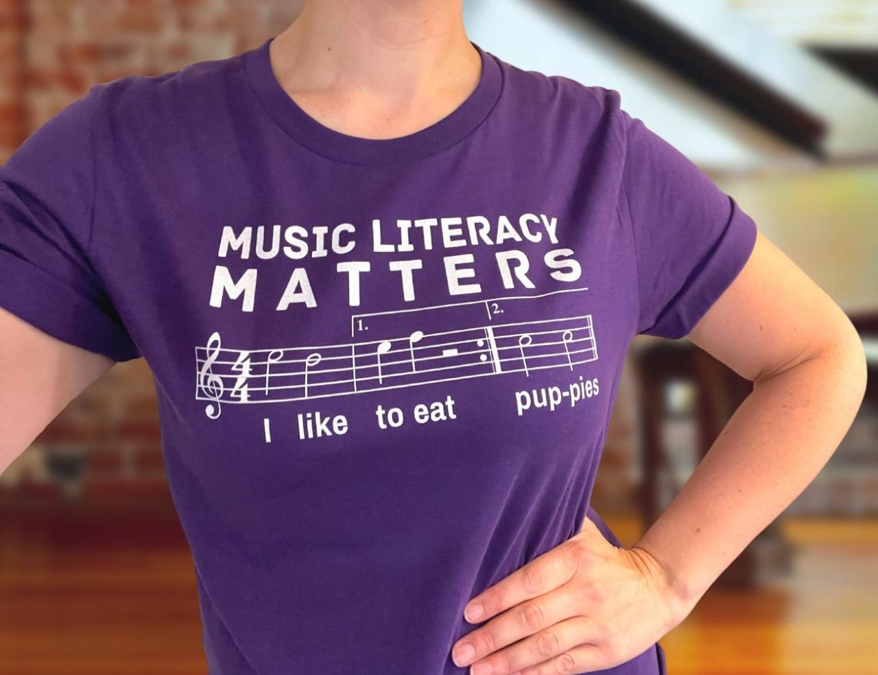 Music Literacy Matters Puppies Song Funny Music T-Shirt I - Etsy Finland