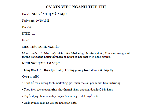 Top 10 Mẫu Cv Xin Việc File Word Hoàn Thiện Chuẩn Nhất 2023