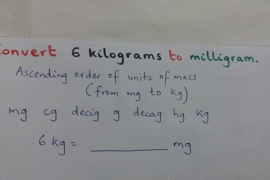 How Many Milligrams Are In 3 Kg