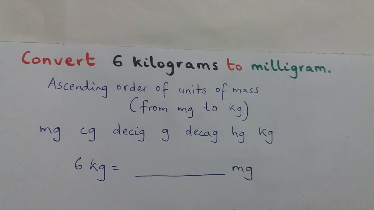 How Many Milligrams Are In 3 Kg