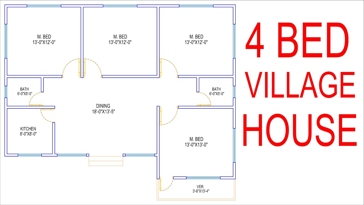 House Plan Design | Ep 60 | 1050 Square Feet 4 Bedrooms House Plan | Layout  Plan - Youtube