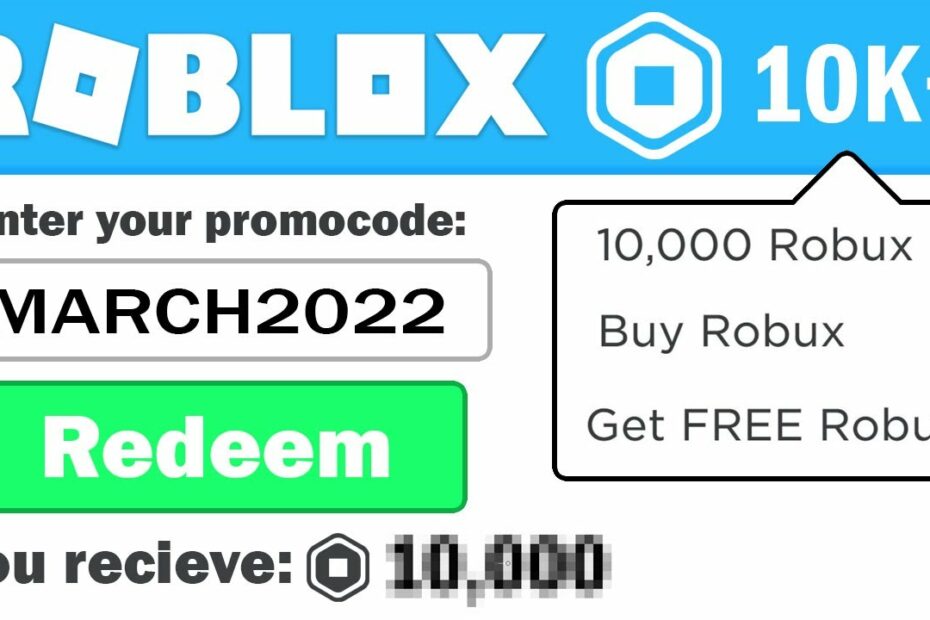 Enter This Secret Promo Code For Free Robux! (10,000 Robux) March 2022 -  Youtube