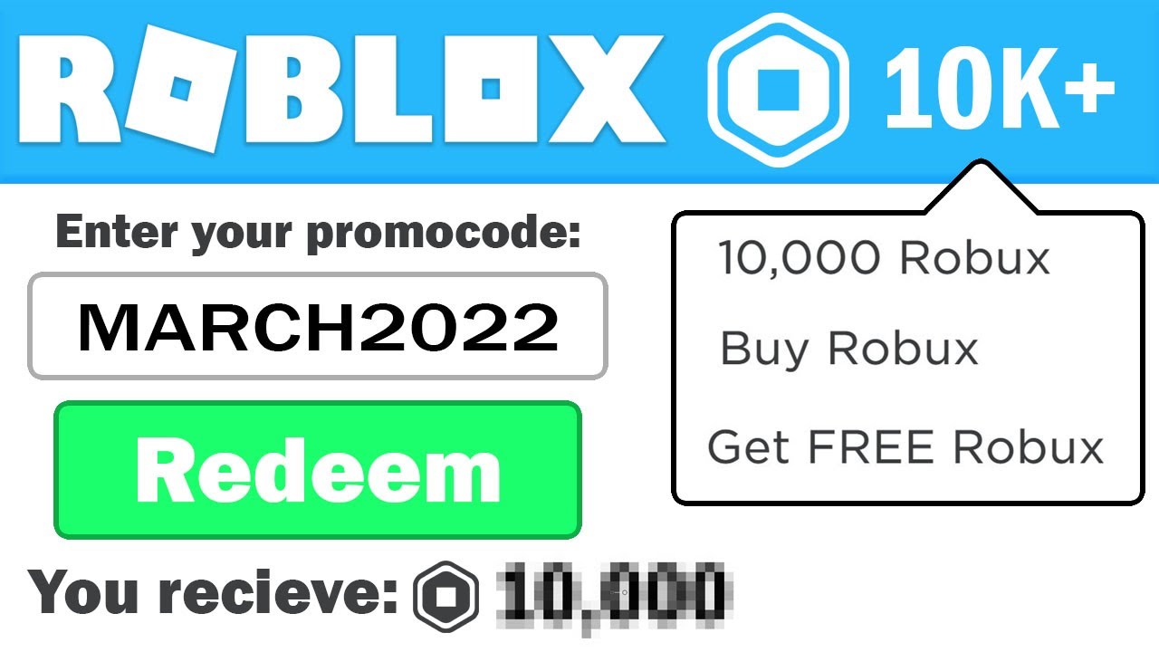 Enter This Secret Promo Code For Free Robux! (10,000 Robux) March 2022 -  Youtube