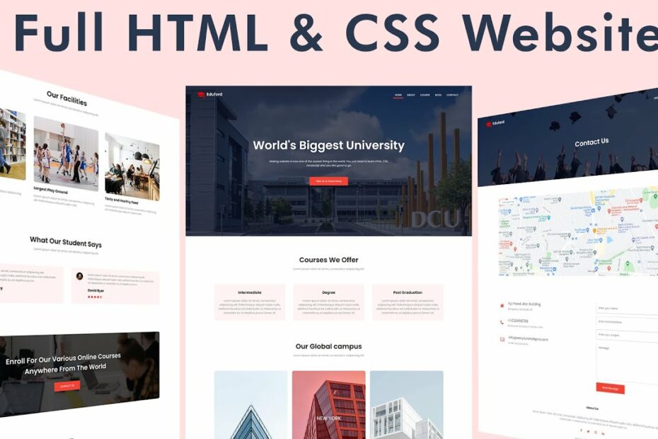 How To Make Website Using Html & Css | Full Responsive Multi Page Website  Design Step By Step - Youtube