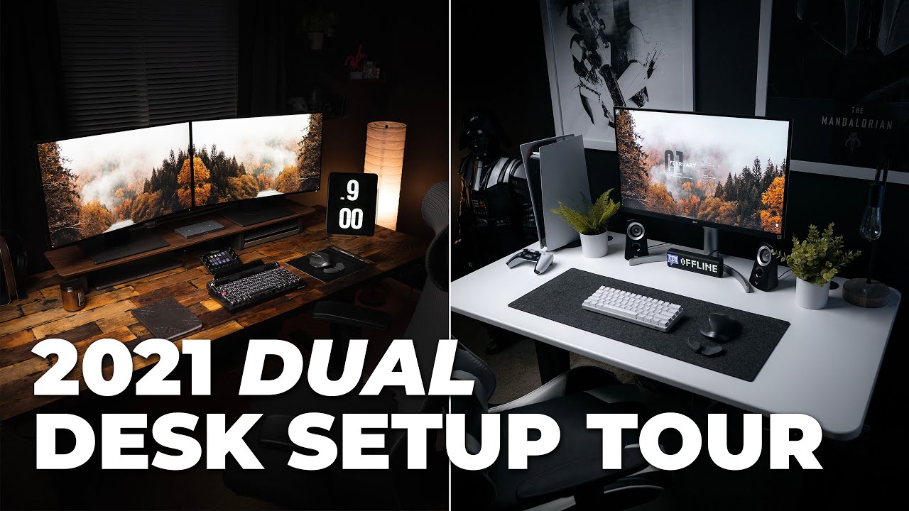 My Dream Gaming & Work From Home Setup | Dual Desk Setup Tour - Youtube