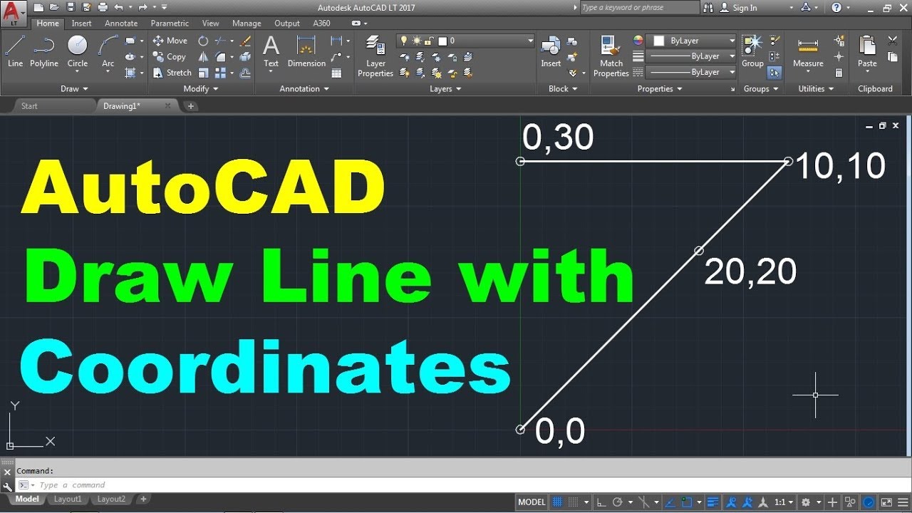 How To Draw Line With Coordinates In Autocad