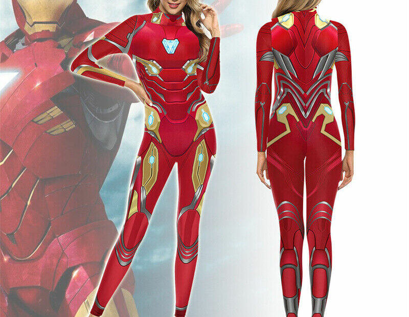 Women Iron Man Costume Jumpsuit Bodysuit Fancy Dress Halloween Zentai | Ebay