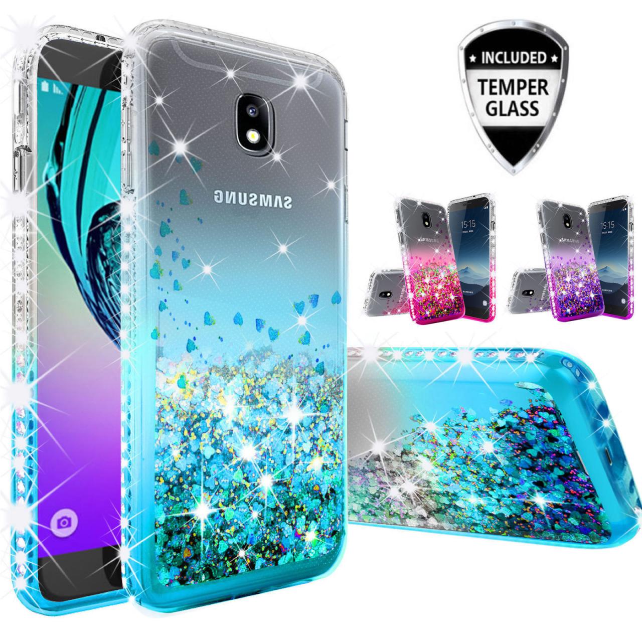 For Samsung Galaxy J3 Achieve, J3 Orbit, Sol 3, Case Liquid Glitter Cover |  Ebay