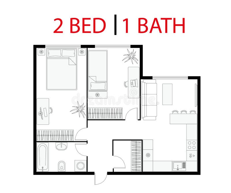 Two Bedroom Floor Plan Stock Illustrations – 248 Two Bedroom Floor Plan  Stock Illustrations, Vectors & Clipart - Dreamstime